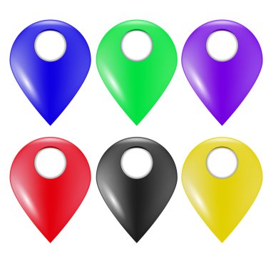 İzole renkli Marker simgeler kümesi