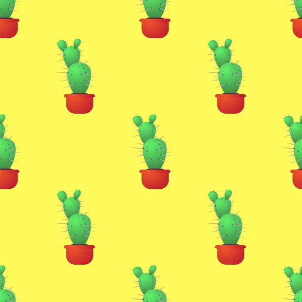 Patrón sin costura de cactus verde — Archivo Imágenes Vectoriales