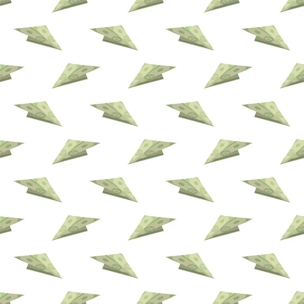 Dollar Paper Concept avion modèle sans couture — Image vectorielle