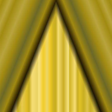 Sinema sarı perde kapalı. Sarı Tekstil desen. Sinema sahne.