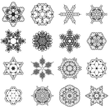 Yuvarlak geometrik süsler izole üzerinde beyaz arka plan belirleme