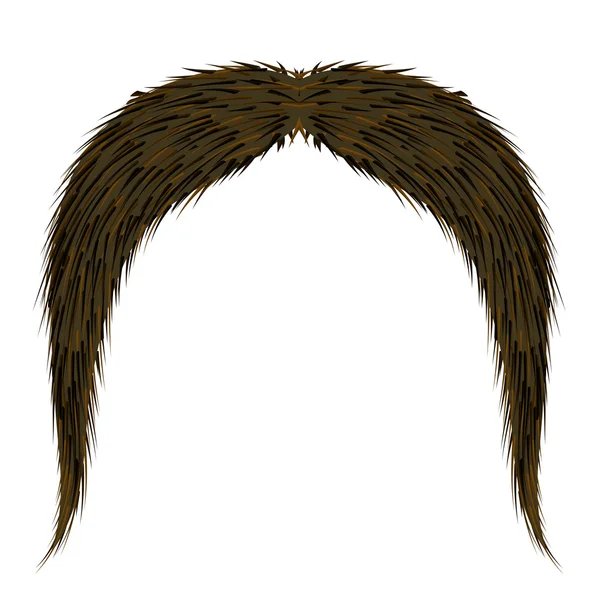 Brown Hairy Mustache Isolado Fundo Branco — Fotografia de Stock