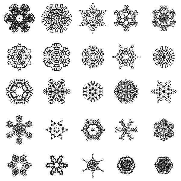 Set Ornamenti Geometrici Rotondi Isolati Sfondo Bianco — Foto Stock