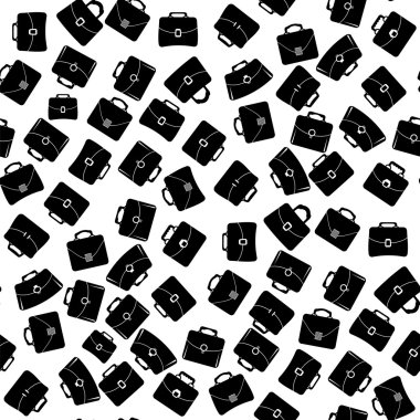 Beyaz çanta siluet Seamless modeli. Evrak Çantası'nı arka plan