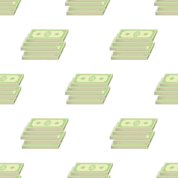 Set of Paper Dollars Seamless Pattern — Stock Vector