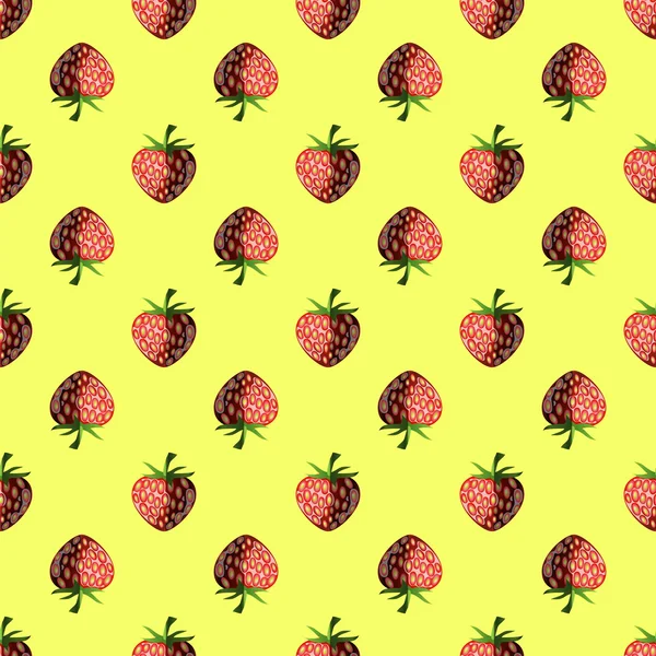 Φράουλα φρούτα χωρίς ραφή πρότυπο — Διανυσματικό Αρχείο