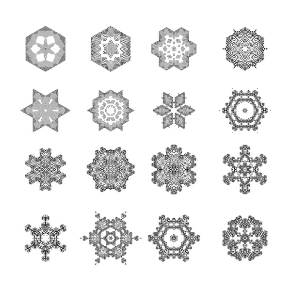 Runde geometrische Ornamente gesetzt — Stockvektor