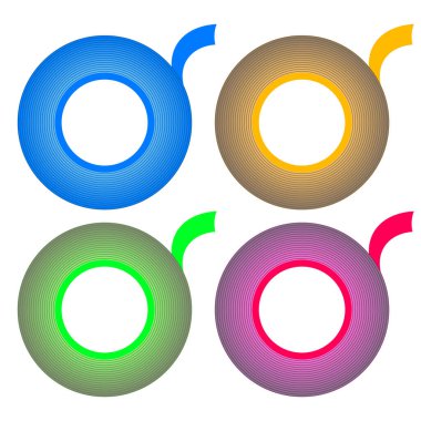 Renkli Teyp Yuvarlama Seti Beyaz Arkaplanda izole edildi