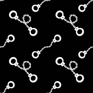 Beyaz Metal Kelepçe Siyah Arkaplanda İzole Edilmiş Kusursuz Kalıp