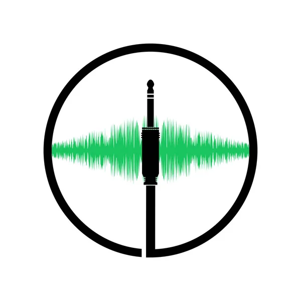 Koaxiales digitales Audiokabel Logo auf weißem Hintergrund isoliert — Stockvektor