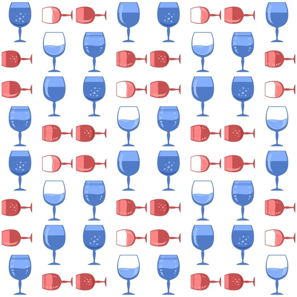 Copa de vino sin costura Patrón. Símbolo de copa. Concepto de cristalería. Copa de licor. Siluetas de cristalería. Icono de bebida — Archivo Imágenes Vectoriales