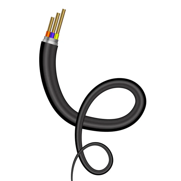 Coaxiale digitale kabel geïsoleerd op witte achtergrond — Stockvector