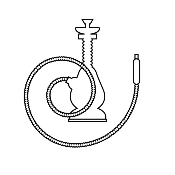 阿拉伯文Hookah Silhouette在白色背景下被隔离 — 图库矢量图片