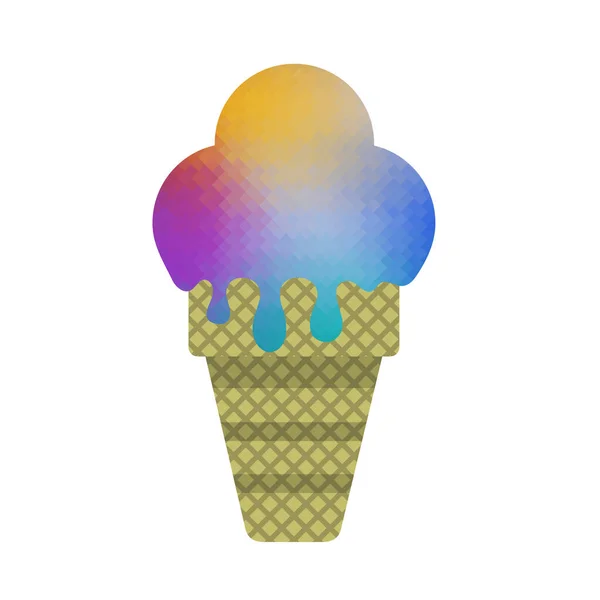 Icône de crème glacée de couleur douce isolée sur fond blanc — Photo
