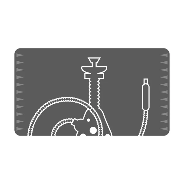 Arabisch hookah silhouet geïsoleerd op witte achtergrond — Stockvector