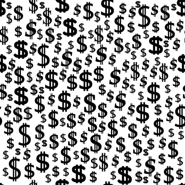 Символ доллара бесшовный, выделенный на белом фоне — стоковое фото