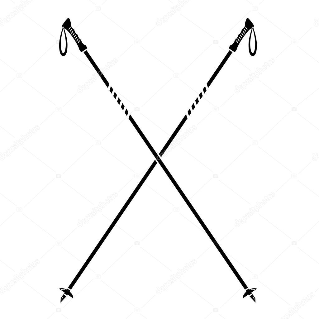 Nordic Walking Stick Icon Isolated on White Background