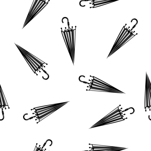 Conjunto de iconos de paraguas negro cerrado masculino. Accesorio de protección sin costura patrón aislado sobre fondo blanco — Foto de Stock