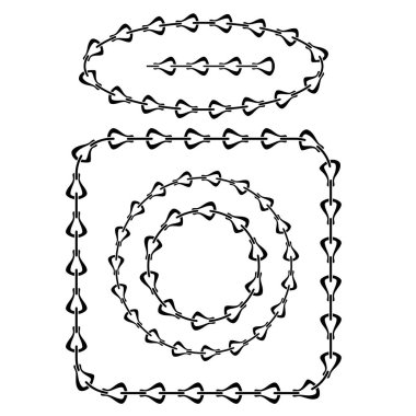 Beyaz Arkaplanda Farklı Zincir Çerçeveleri İzole Edildi