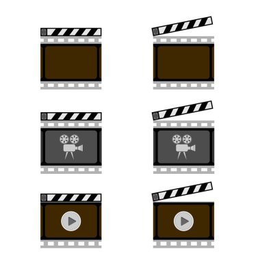 Beyaz Arkaplanda Tokat Çubuğu İzole Edilmiş Film Simgesi