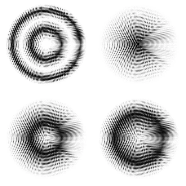 Ensemble de différents cercles de demi-teintes. Ensemble de points. Texture pointillée sur fond blanc. Modèle de superposition de Grunge. — Photo