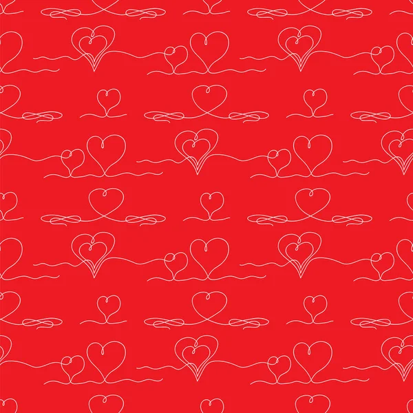 Una linea continua che disegna l'icona del cuore. Simbolo dell'amore. Elegante matrimonio Doodles. San Valentino Stampa. — Foto Stock