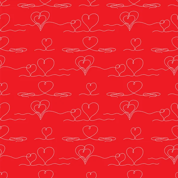 Una linea continua che disegna l'icona del cuore. Simbolo dell'amore. Elegante matrimonio Doodles. San Valentino Stampa. — Vettoriale Stock
