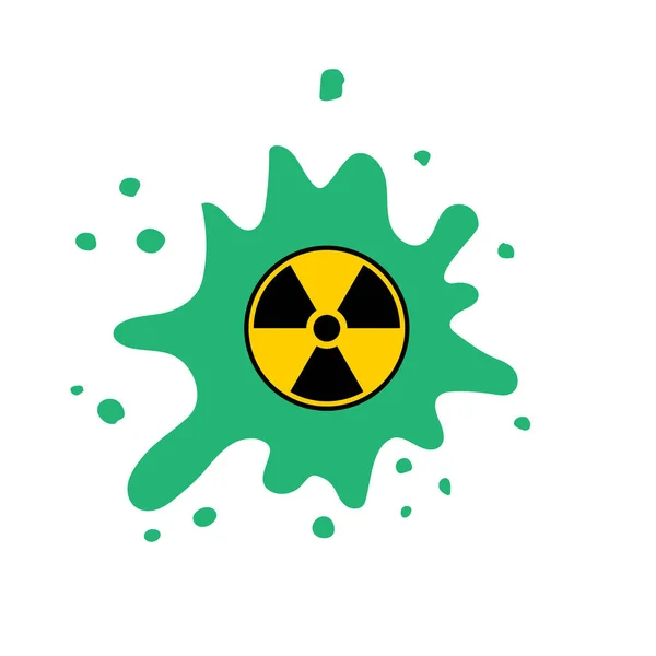 Ионизирующий радиационный знак. Символ радиоактивного загрязнения. Предупреждение об опасности на белом фоне — стоковое фото