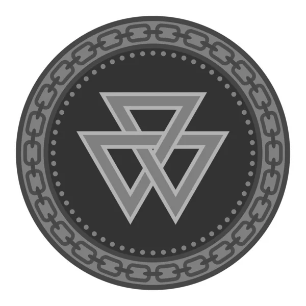 Padrão celta isolado em fundo branco. Desenho Escandinavo. Logotipo decorativo Vikings — Vetor de Stock