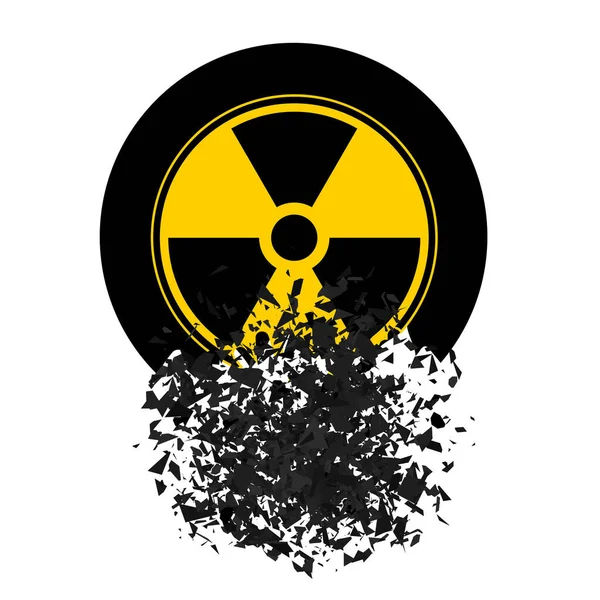 离子辐射标志。放射性污染符号。白色背景下的警告危险 — 图库矢量图片