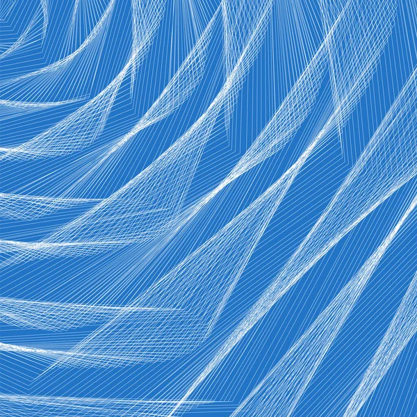 Abstract White Line Pattern on Blue Background — Stok Vektör