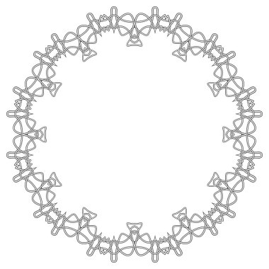 Beyaz Arkaplan 'da Kelt deseni izole edildi. İskandinav Tasarımı. Dekoratif Vikings Logosu