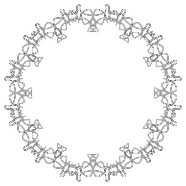 Beyaz Arkaplan 'da Kelt deseni izole edildi. İskandinav Tasarımı. Dekoratif Vikings Logosu