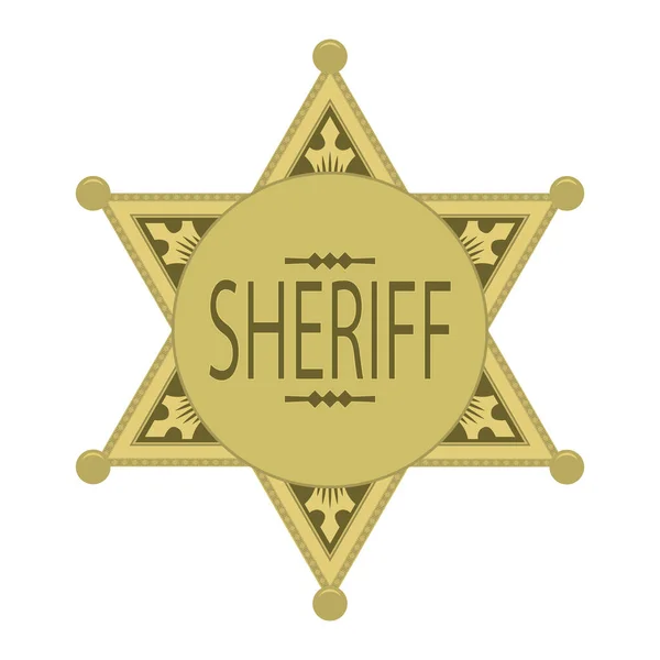 Yellow Sheriff Star Icon Isolated on White Background — Διανυσματικό Αρχείο