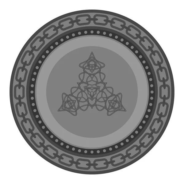 Modello celtico isolato su sfondo bianco. Design scandinavo. Logo decorativo vichinghi — Vettoriale Stock