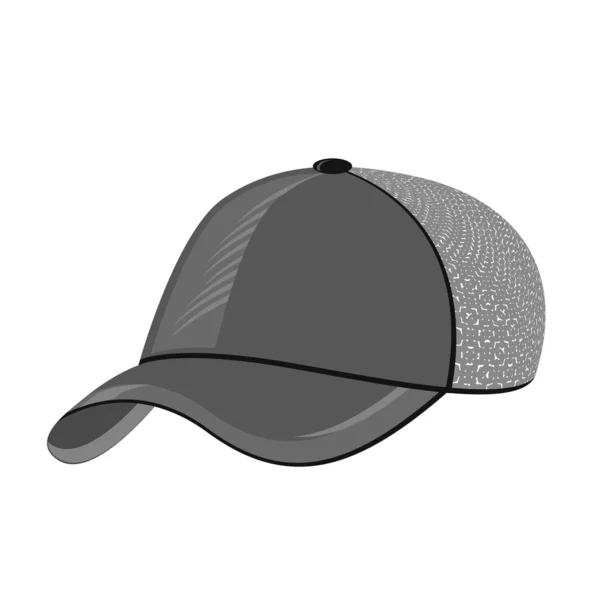 Raster Grey Baseball Cap Ikona izolované na bílém pozadí — Stock fotografie