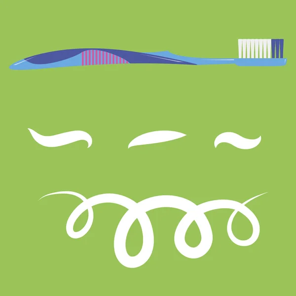 Zahnbürste Zahnsymbol aus Plastik. Mundpflege. Mundreinigungswerkzeug — Stockvektor