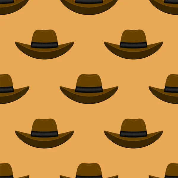 Raster American Hat Isolated on Orange Background. Padrão sem costura — Fotografia de Stock