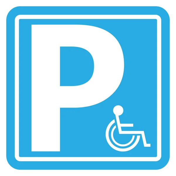Fondo Estacionamiento Para Discapacitados Silla Ruedas Blue Sign Set Iconos — Vector de stock