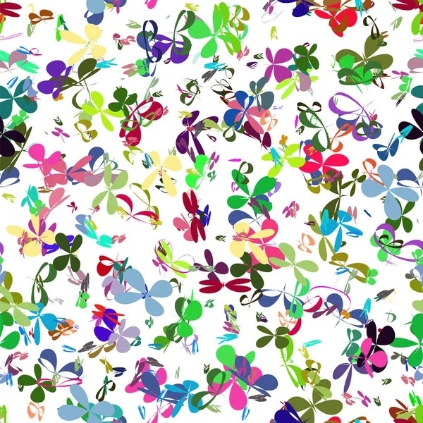 Colorful Flower Texture Isolated White Background Seamless Pattern — Stock Photo, Image
