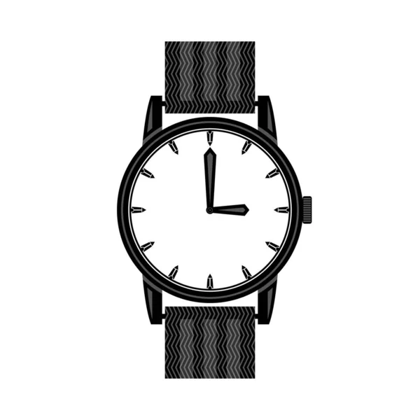 Icona orologio da polso in design classico isolato su sfondo bianco — Vettoriale Stock