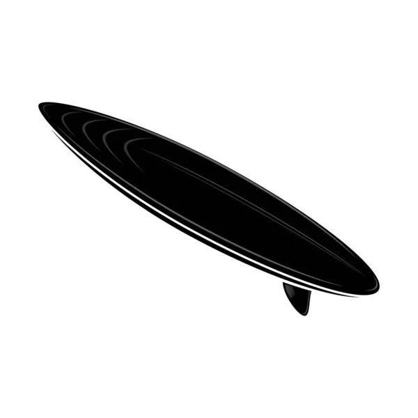 Oceano Surf Board Silhoette Icona isolato su sfondo bianco — Foto Stock