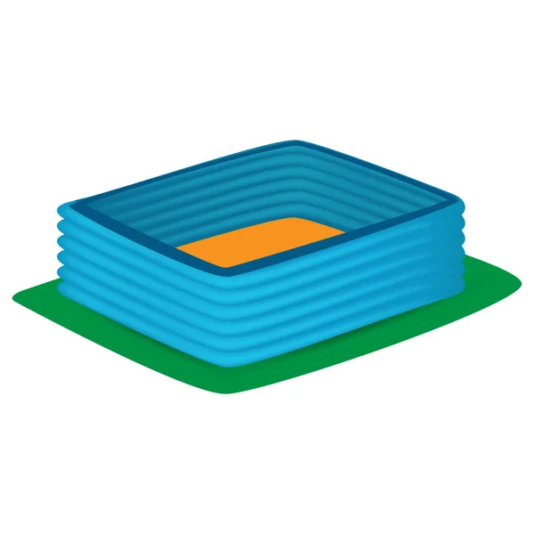 Modrý nafukovací bazén izolovaný na bílém pozadí — Stockový vektor