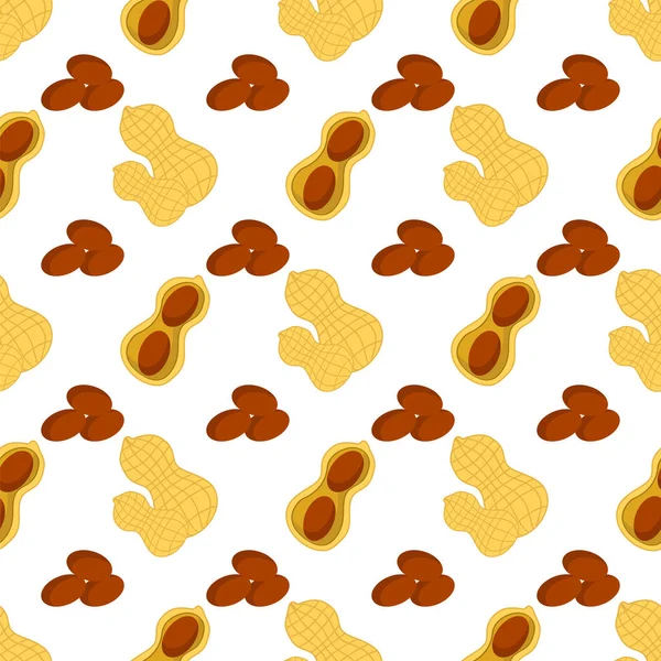 Tasty Peanut Set Isolated White Background Nut Seeds Seamless Pattern — Stock Photo, Image