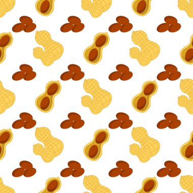 Lezzetli Fıstık Seti beyaz arka planda izole edildi. Fındık tohumu. Kusursuz Desen.