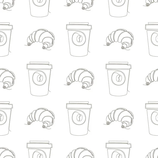 Disegno Linea Continua Fast Food Doodle Stile Minimalista Moderno Icona — Vettoriale Stock