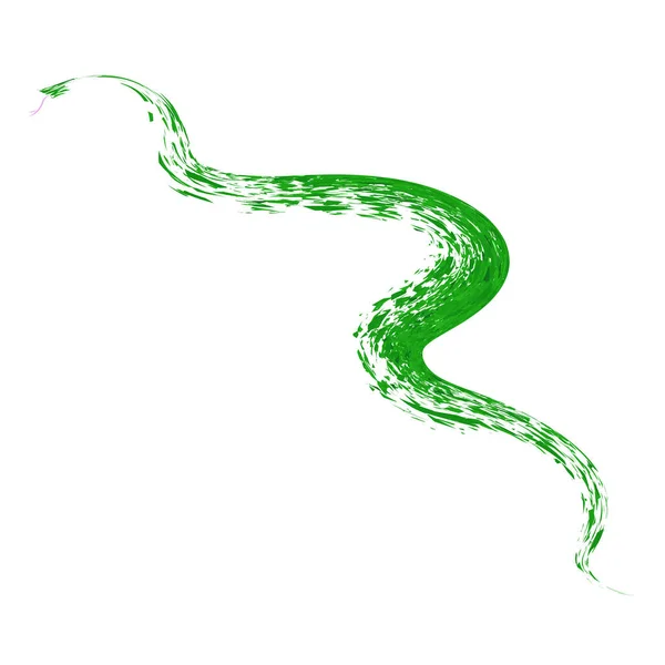 Абстрактная зеленая Снаке, одинокая на белом фоне — стоковое фото