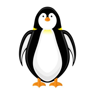 Beyaz Arkaplanda Şirin Penguen Simgesi İzole Edildi