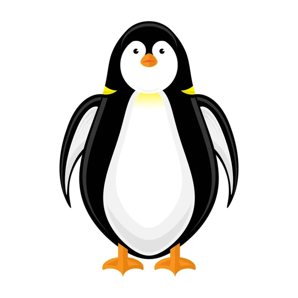 Cute Penguin Icon Isolated on White Background — Stock Vector