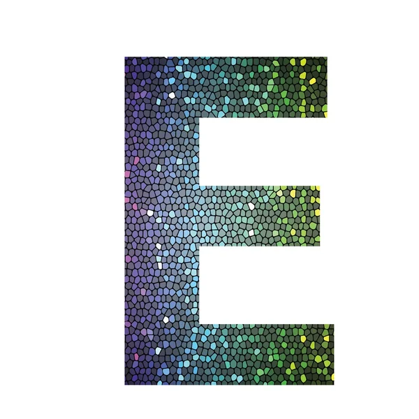 Letra E de diferentes colores — Vector de stock